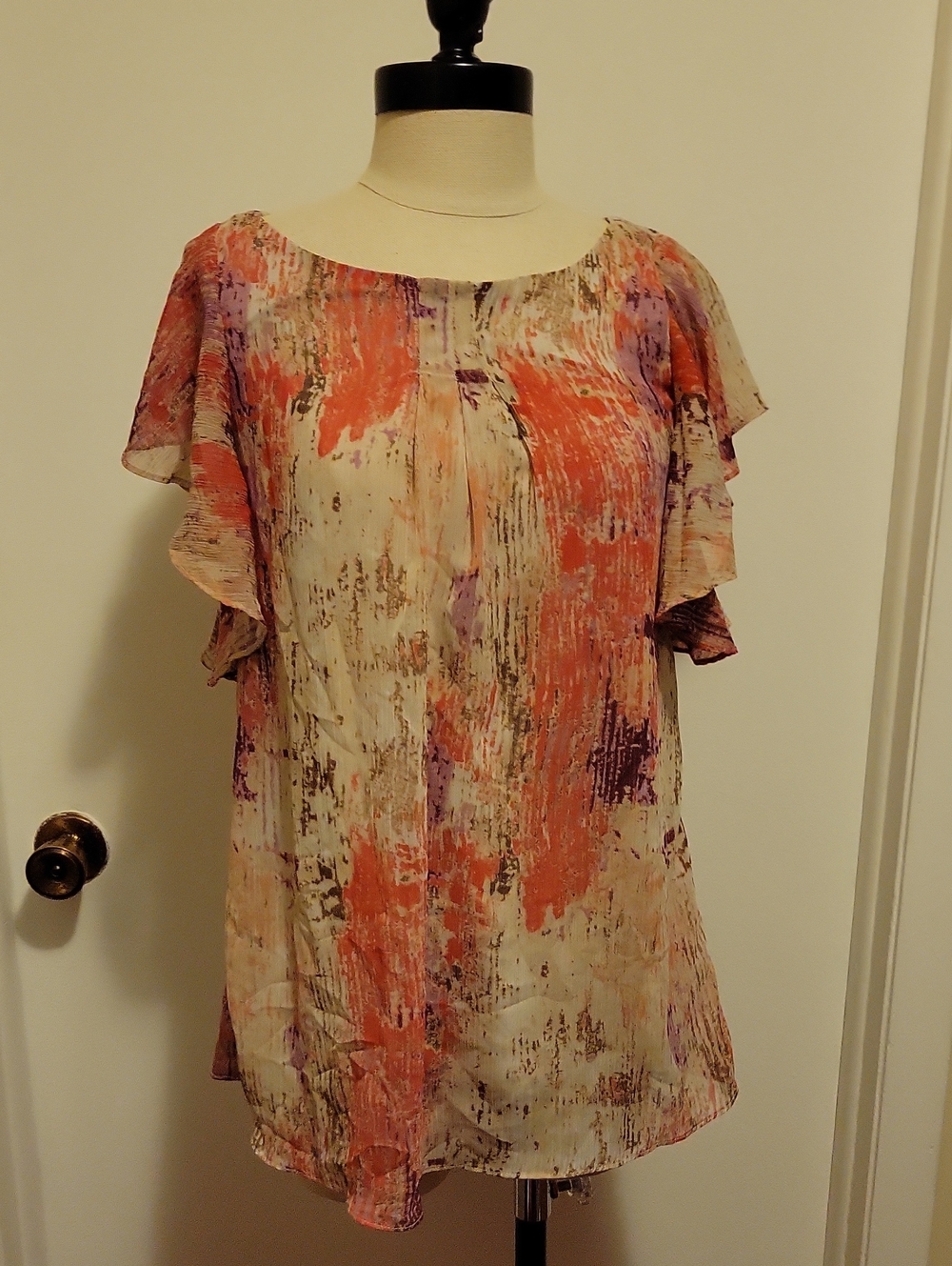 Women's CATO Lined Flutter Sleeve Blouse